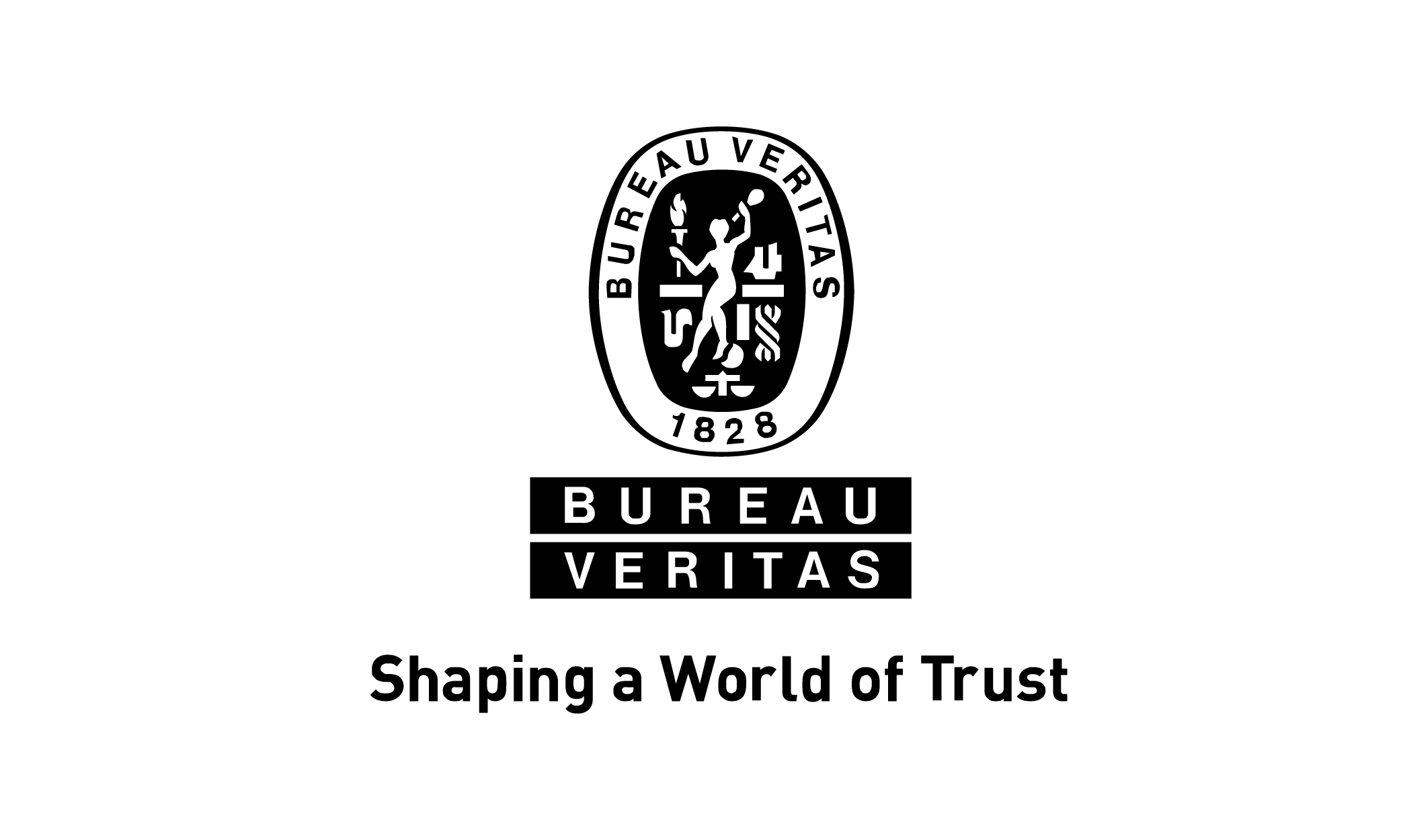 Bureau Veritas logo met een ovaal embleem met een figuur, de tekst 